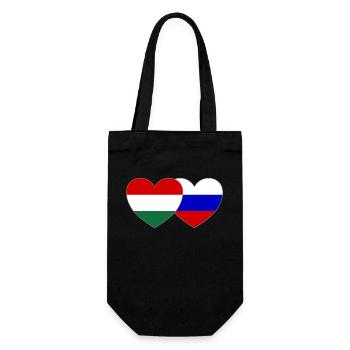 Hongrie Russie Drapeau Cœur - Sac à bouteille - noir - Devant