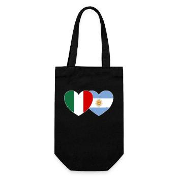Italie Argentine Drapeau Cœur - Sac à bouteille - noir - Devant