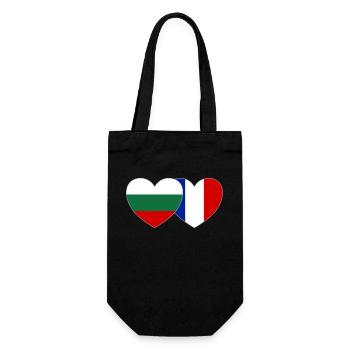 Bulgaria Fankreich Flag Heart - Gift Bag for Bottles - black - Front