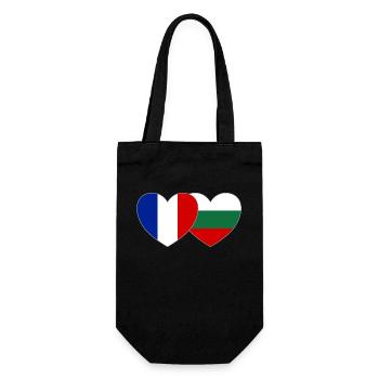 Fankreich Bulgarien Flagge Herz - Geschenkbeutel für Flaschen - Schwarz - Vorne