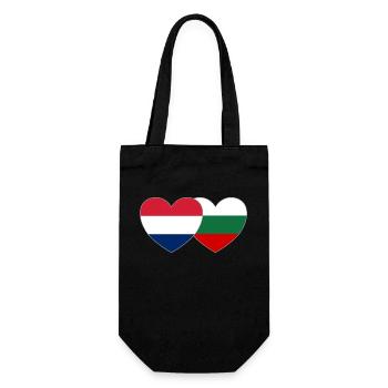 Hollande Bulgarie Drapeau Cœur - Sac à bouteille - noir - Devant