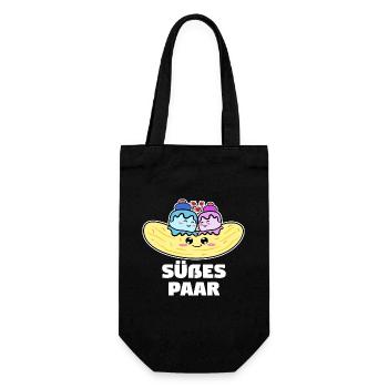 Nachspeise Süßigkeiten Konditor Naschkatzen Spruch - Geschenkbeutel für Flaschen - Schwarz - Vorne