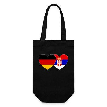Deutschland Serbien Herz Flagge - Geschenkbeutel für Flaschen - Schwarz - Vorne