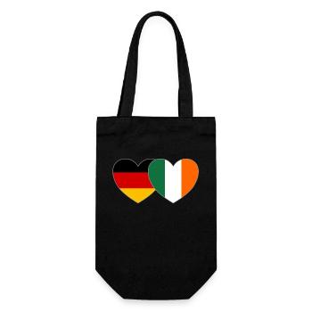 Deutschland Irland Flagge Herz - Geschenkbeutel für Flaschen - Schwarz - Vorne