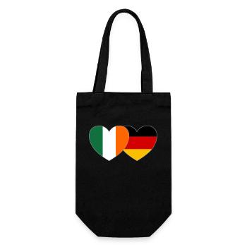 Irland Deutschland Flagge Herz - Geschenkbeutel für Flaschen - Schwarz - Vorne