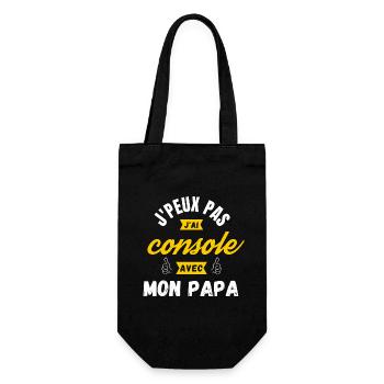 j peux pas j ai console avec mon papa - Sac à bouteille - noir - Devant