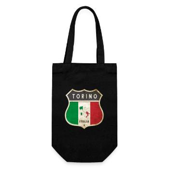 Turin Italien Wappen Flaggen Design - Geschenkbeutel für Flaschen - Schwarz - Vorne