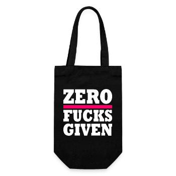 Zero fucks given - Geschenkbeutel für Flaschen - Schwarz - Vorne