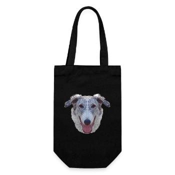 coole hundemotive, Barsoi gesicht - Geschenkbeutel für Flaschen - Schwarz - Vorne