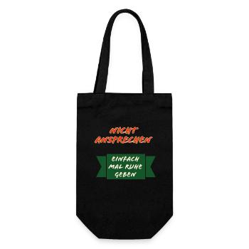Nicht Ansprechen Ruhe Schild - Geschenkbeutel für Flaschen - Schwarz - Vorne