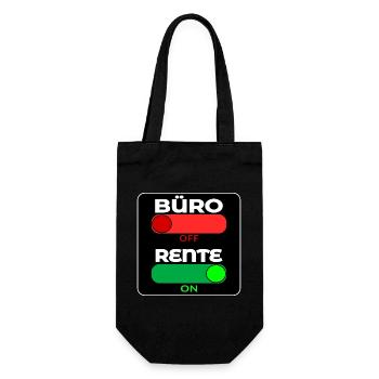 Abschiedsgeschenke für Rentner - RENTE - Geschenkbeutel für Flaschen - Schwarz - Vorne