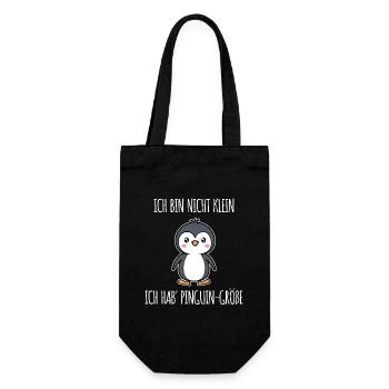 Tier Vogel Süß Pinguin Vogel Arktis Zoo Statement - Geschenkbeutel für Flaschen - Schwarz - Vorne