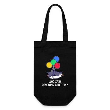 Penguin Bird Statement Humorous Animal Balloon - Gift Bag for Bottles - black - Front