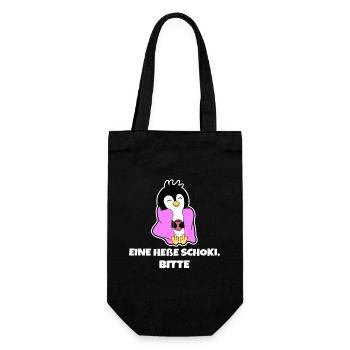 Kalt Pinguin Vogel Tier Statement Südpol Seevogel - Geschenkbeutel für Flaschen - Schwarz - Vorne