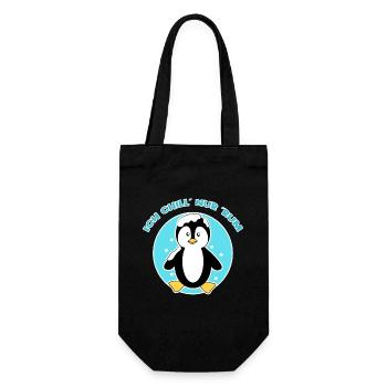 Pinguin Eis Kälte Seevogel Schnee Tier Südpol - Geschenkbeutel für Flaschen - Schwarz - Vorne