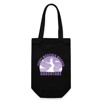 Bauchtänzerin . Echte Mädchen machen Bauchtanz - Geschenkbeutel für Flaschen - Schwarz - Vorne