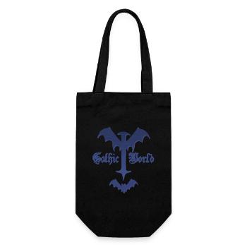 gothic design, Sprüche, Kreuze, Dämonenflügel - Geschenkbeutel für Flaschen - Schwarz - Vorne