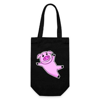 Pig Cute - Gift Bag for Bottles - black - Front
