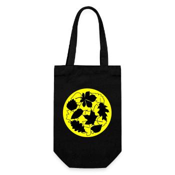 Autumn Circle Leaves - Gift Bag for Bottles - black - Front