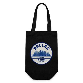 Dallas Skyline DTown Vintage Badge - Geschenkbeutel für Flaschen - Schwarz - Vorne