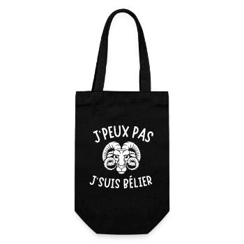 bélier, astrologie, signe du zodiaque - Sac à bouteille - noir - Devant