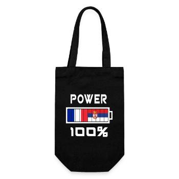 Serbien und Frankreich Power 100% - Geschenkbeutel für Flaschen - Schwarz - Vorne