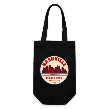 Nashville Musikstadt Retro Siegel - Geschenkbeutel für Flaschen - Schwarz - Vorne