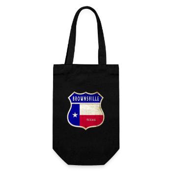 Brownsville Texas Crest Flag Design - Gift Bag for Bottles - black - Front