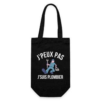plombier, je suis plombier, plomberie - Sac à bouteille - noir - Devant