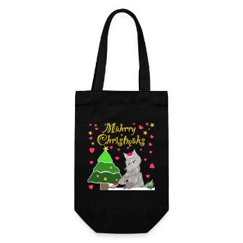 Iconic wolf, Christmas under the Christmas tree - Gift Bag for Bottles - black - Front
