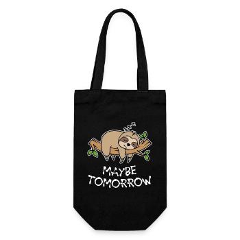 Sleeping Animal Lazy Sloth Late Riser Statement - Gift Bag for Bottles - black - Front