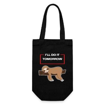 Sloth Statement Hammock Animal Lazy Sleep - Gift Bag for Bottles - black - Front