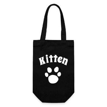 Kitten, Tier tatzen, Stubentiger - Geschenkbeutel für Flaschen - Schwarz - Vorne