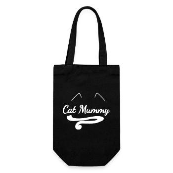 Cat Mummy, Ohren, tail, Stubentiger - Geschenkbeutel für Flaschen - Schwarz - Vorne