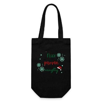 Nice until proven naughty Christmas sweater - Gift Bag for Bottles - black - Front