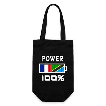 Tanzania and France Power 100% - Gift Bag for Bottles - black - Front