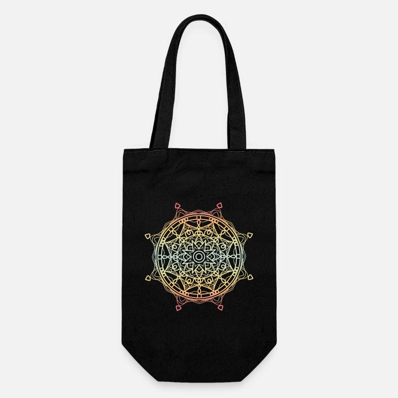Mandala - Geschenkbeutel für Flaschen - Schwarz