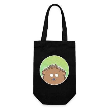 Igel - Geschenkbeutel für Flaschen - Schwarz - Vorne