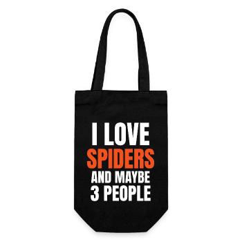 I Love Spiders And Maybe 3 People Funny - Gift Bag for Bottles - black - Front