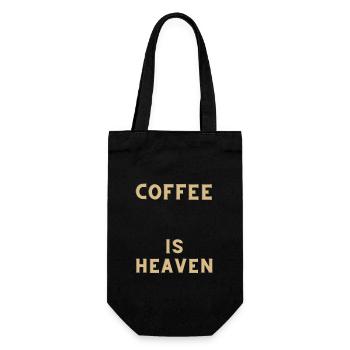 COFFEE IS HEAVEN - Geschenkbeutel für Flaschen - Schwarz - Vorne