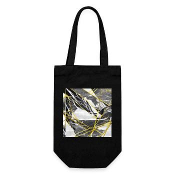Marmor Schwarz Gold Geometrische Textur - Geschenkbeutel für Flaschen - Schwarz - Vorne