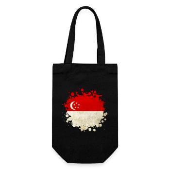Singapore flag design - Gift Bag for Bottles - black - Front