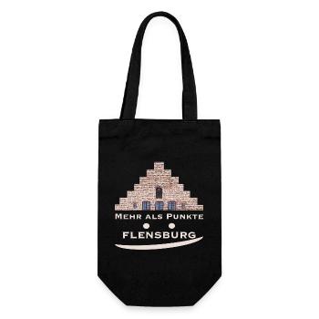 Flensburg Nordertor - Mehr als Punkte - Geschenkbeutel für Flaschen - Schwarz - Vorne
