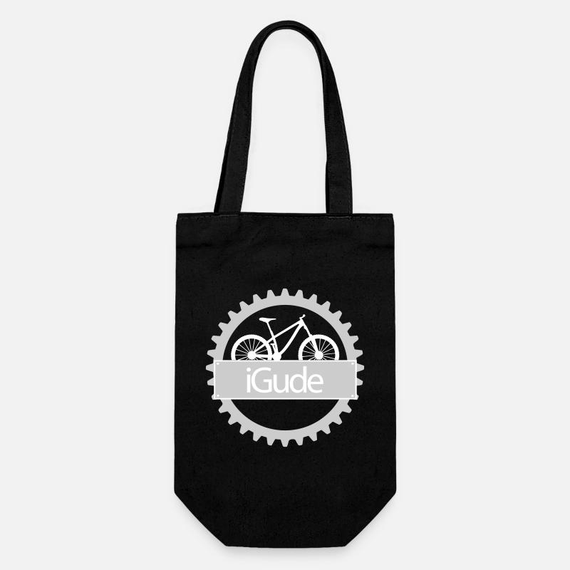 iGude Zahnrad MTB hell - Geschenkbeutel für Flaschen - Schwarz