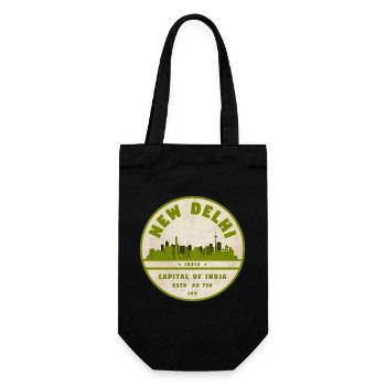 New Delhi Skyline Vintage Seal - Gift Bag for Bottles - black - Front