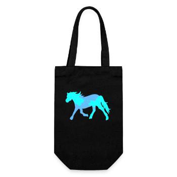 Cool Pferde Pferdenarr Islandpferde Pferdeliebe - Geschenkbeutel für Flaschen - Schwarz - Vorne
