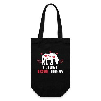 Icelandic Horses Heart Statement Horse Love Horse Fan - Gift Bag for Bottles - black - Front