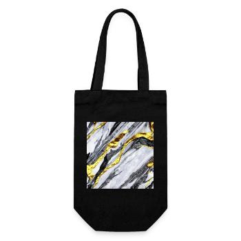 Marble gold structure - Gift Bag for Bottles - black - Front