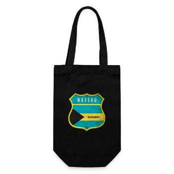 Nassau Bahamas flag crest design - Gift Bag for Bottles - black - Front