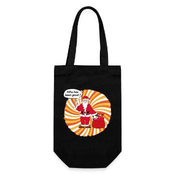 Santa Claus Pop Art - Geschenkbeutel für Flaschen - Schwarz - Vorne